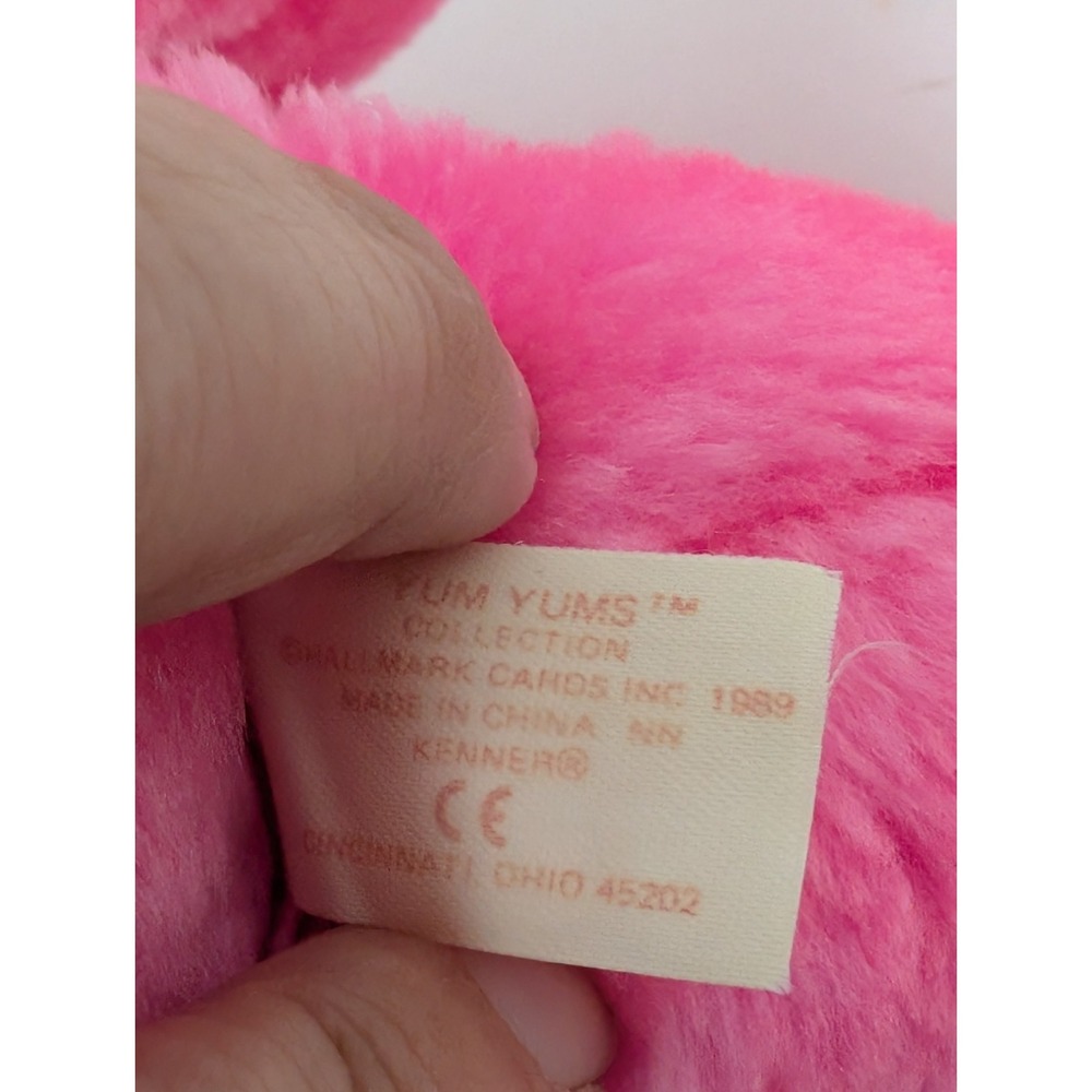 Vintage 1989 Yum Yum Pink Bunny Plush Cookie Candy Hearts Valentine Stuffed - Picture 12 of 13